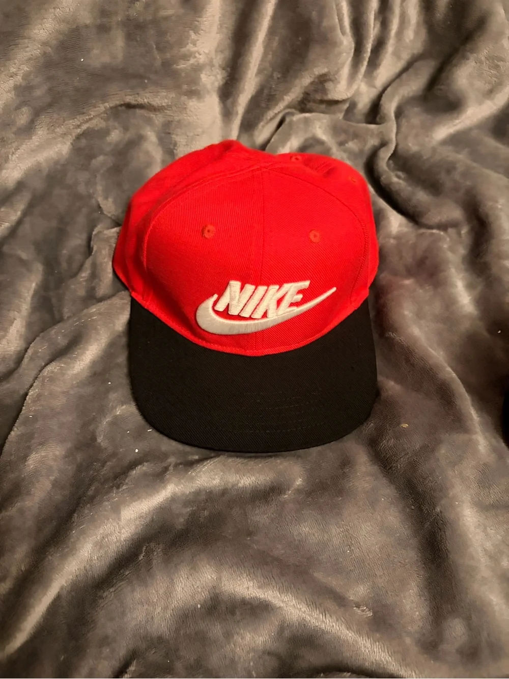 Nike Kids Red and Black Logo Baseball Cap